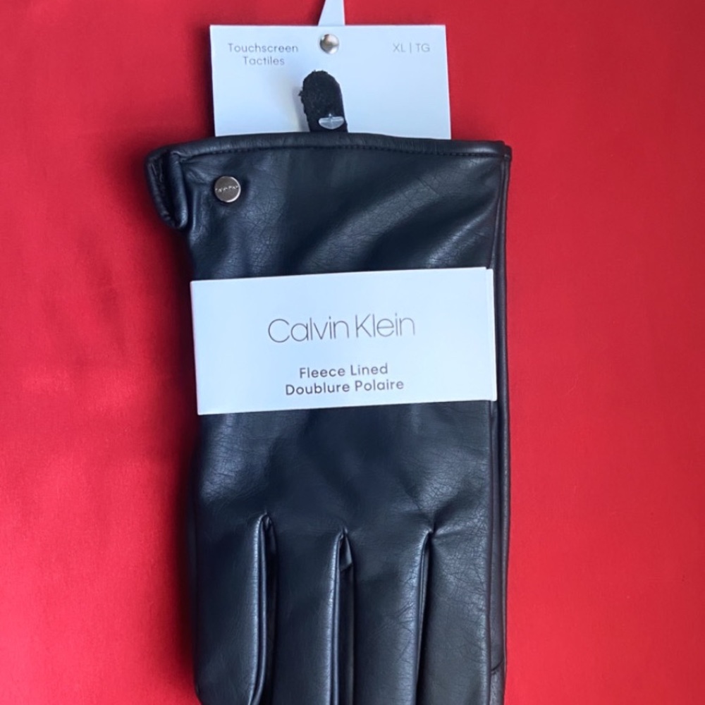 🔥NEW🔥Calvin Klein Fleece Lined Leather Gloves